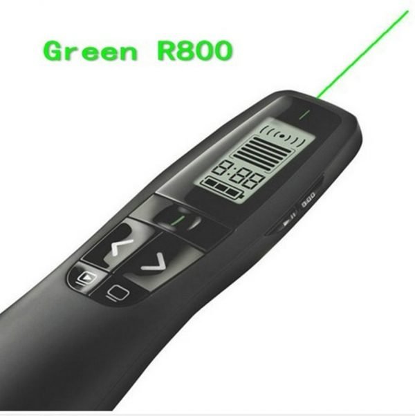 JSHFEI 2 4 GHz wireless USB Logitech R800 Remote Control Page Turning Green laser Pointer Pen